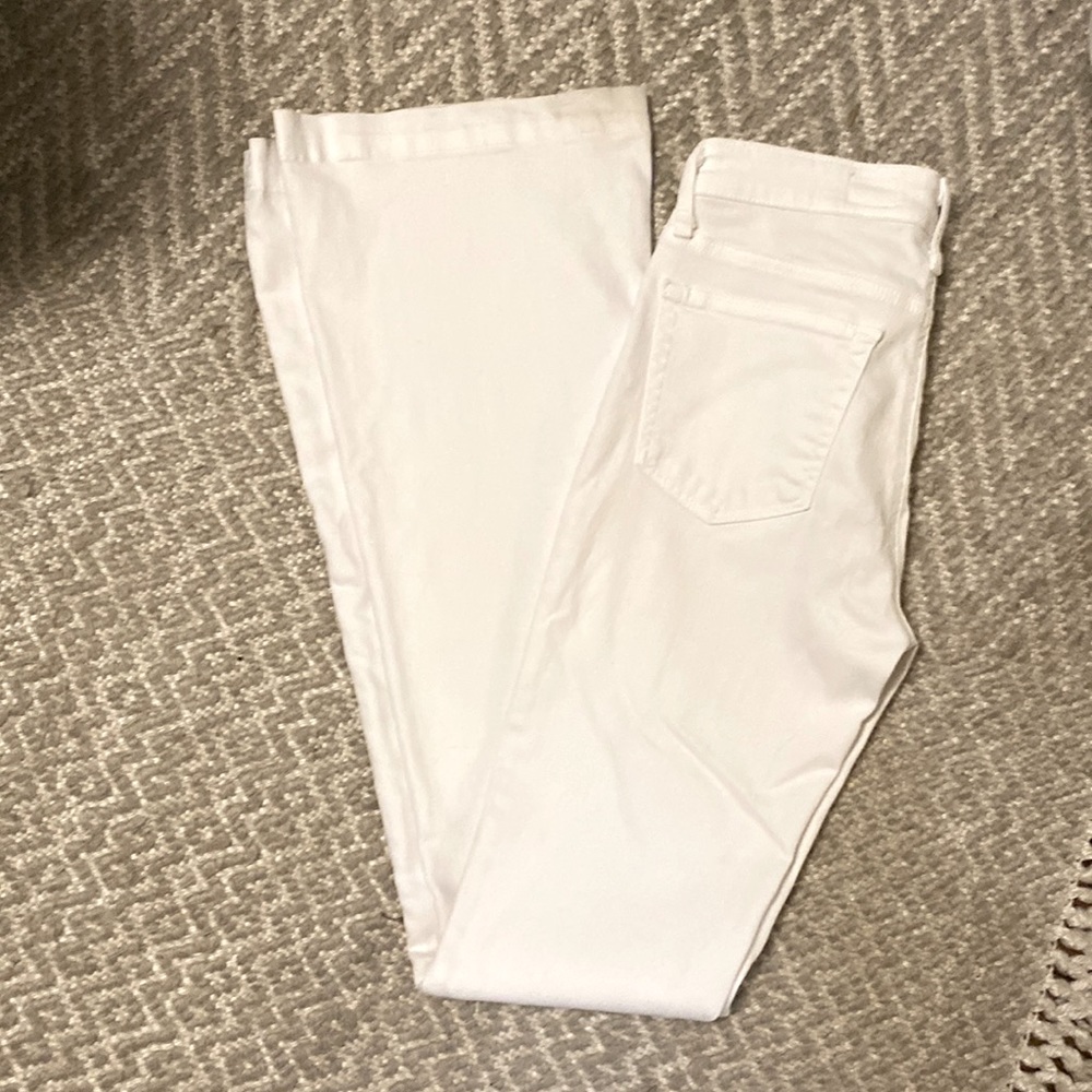 AG white high rise flare jeans